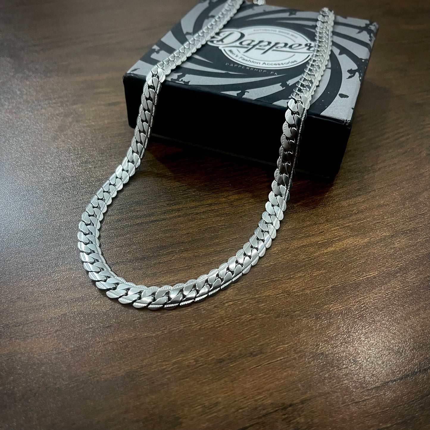 9mm Silver Miami Link Neck Chain For Men