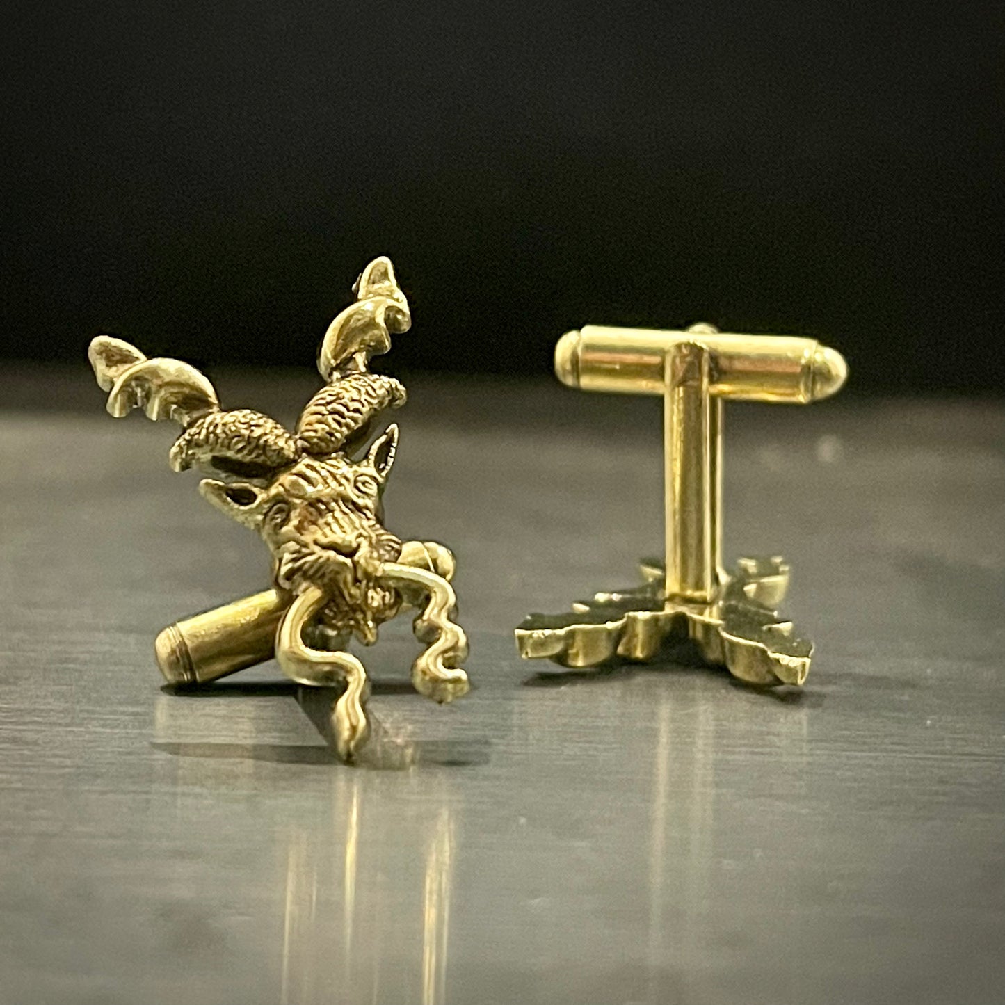 antique Gold Markhor Cufflinks For Men In Pakistan