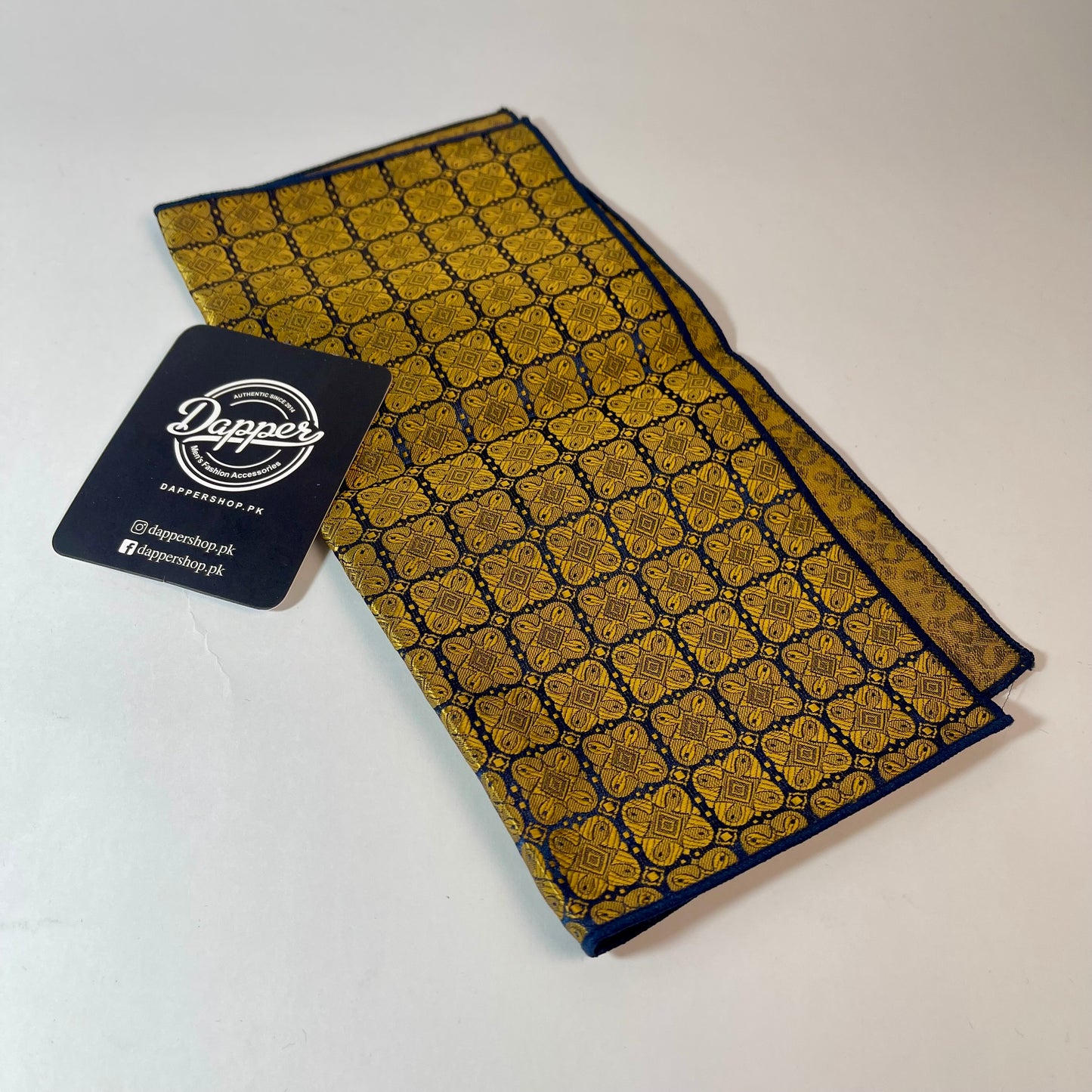 Golden Square Pattern Pocket Square handkerchief online in pakistan