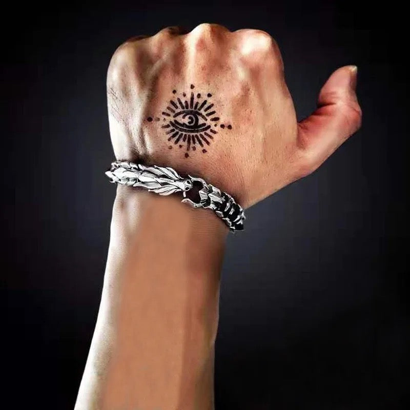 Viking dragon stainless steel bracelet for men online in Pakistan