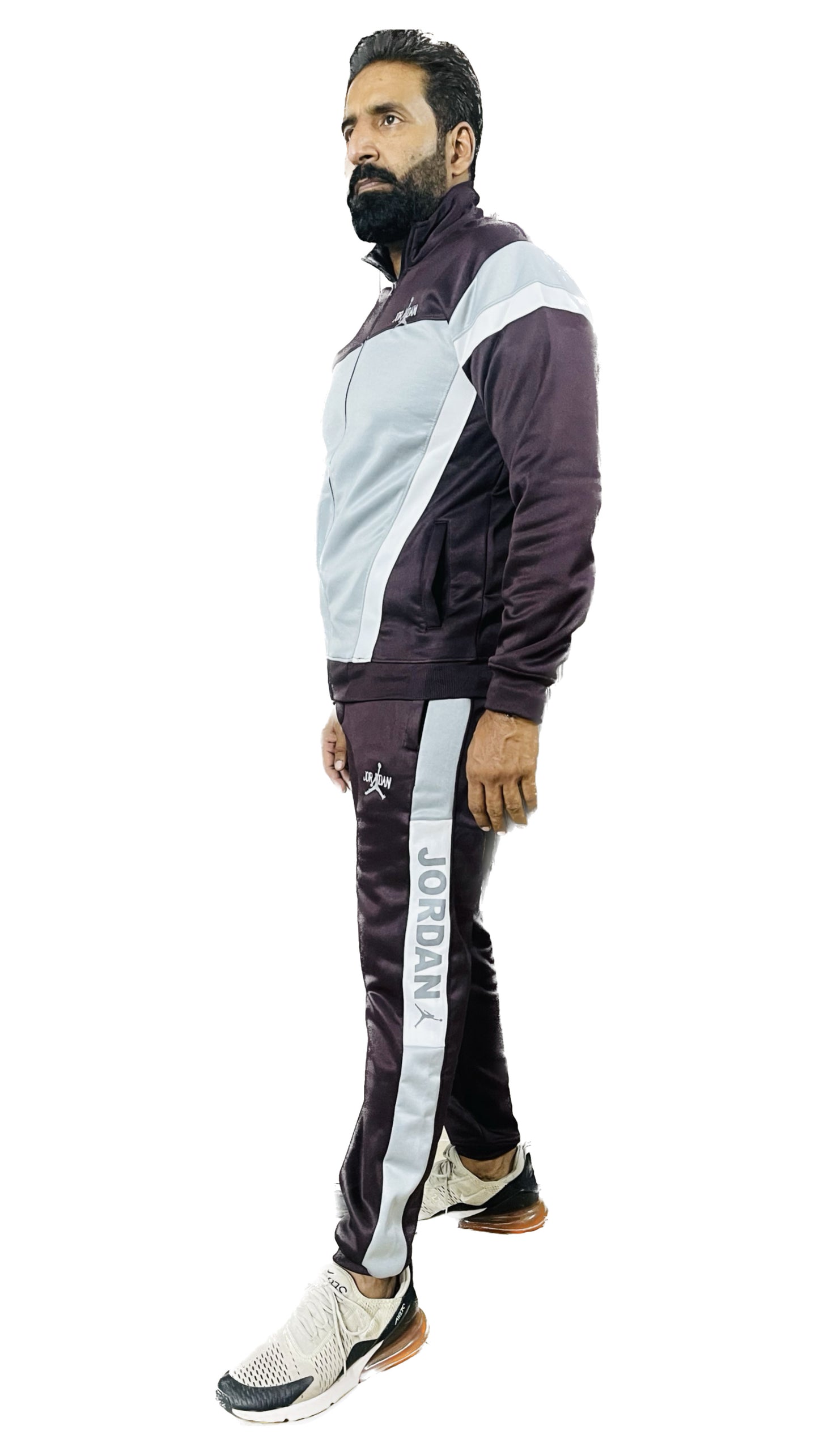 Jordan Air Premium Track Suit - Black & Maroon