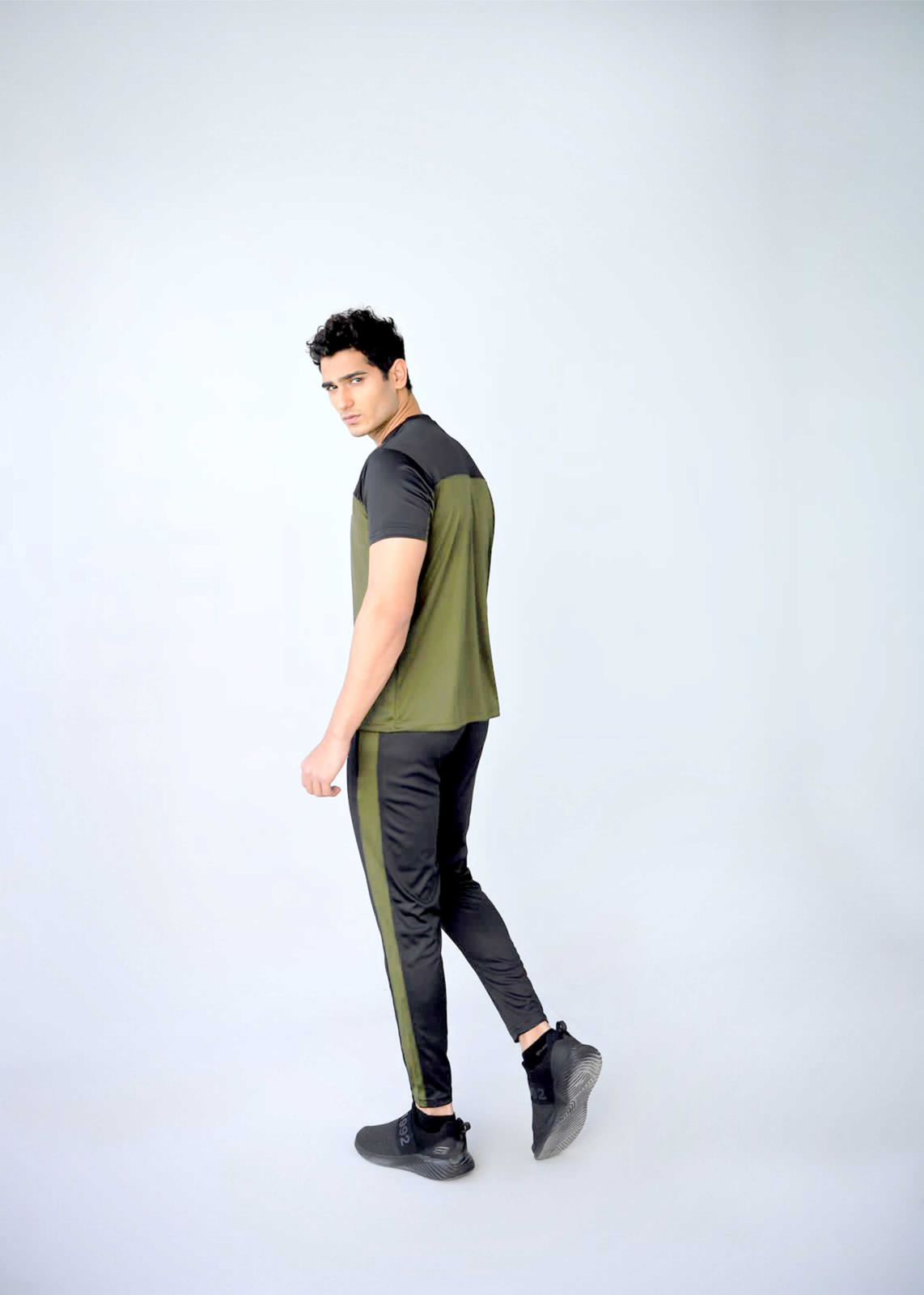 UA Olive Green and Black Summer Dri Fit Track Suit
