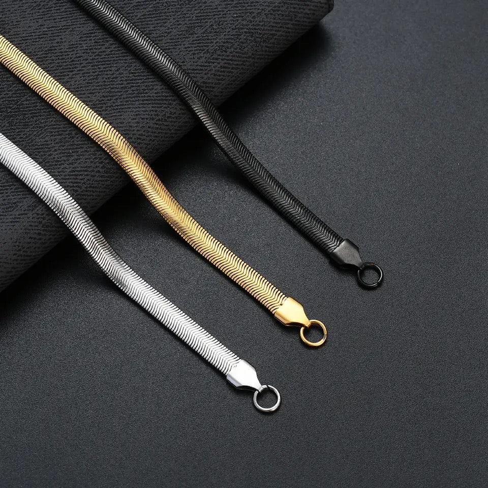 5mm Black Snake Chain Bracelet For Men/Women