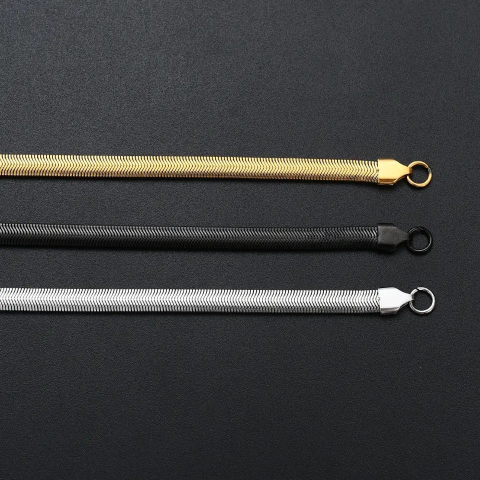 5mm Black Snake Chain Bracelet For Men/Women