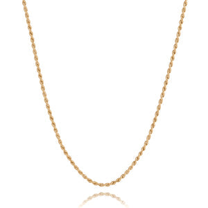 2mm Golden Twisted Rope Neck Chain For Men