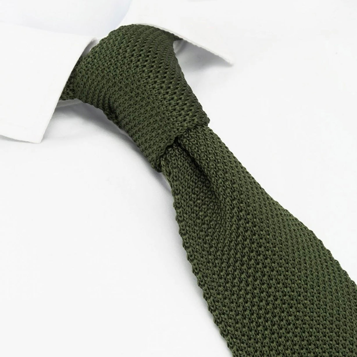 Olive Green Pointed Knitted Neck Tie in Pakistan