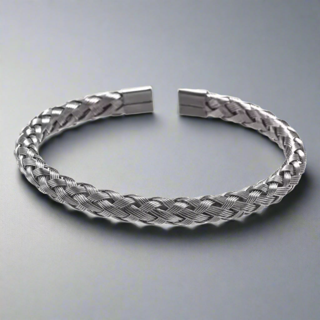 Silver Braided Kara Bracelet For Men Online In Pakistan