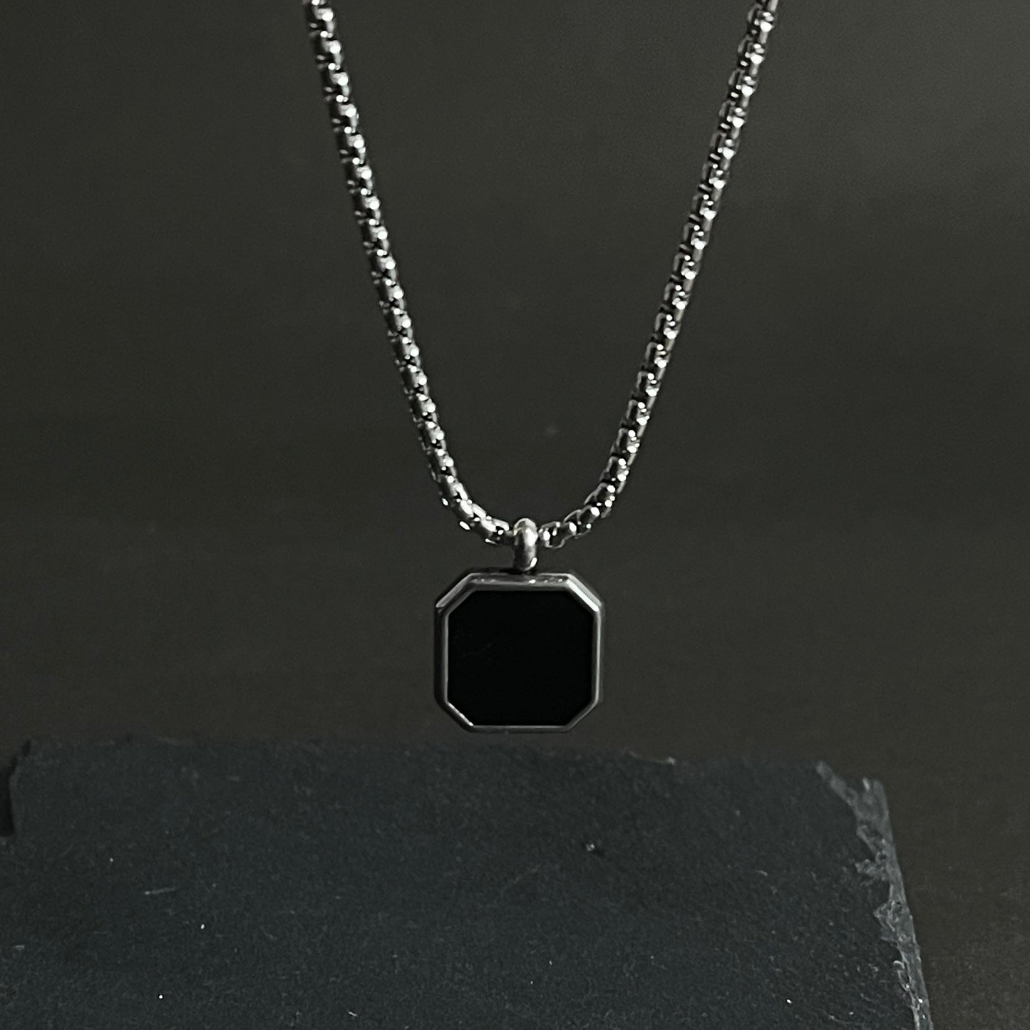 Silver Square Pendant Necklace For Men In Pakistan