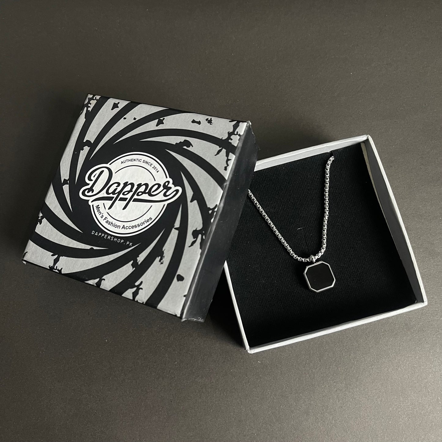 Silver Square Pendant Necklace For Men In Pakistan