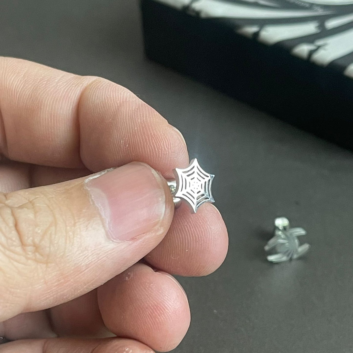 Silver spider earrings for men women online in Pakistan