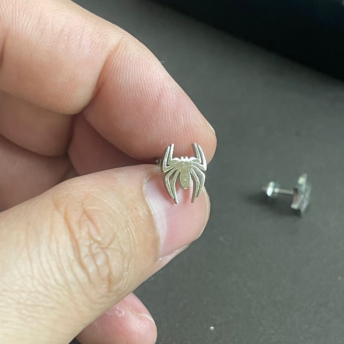 Silver spider earrings for men women online in Pakistan