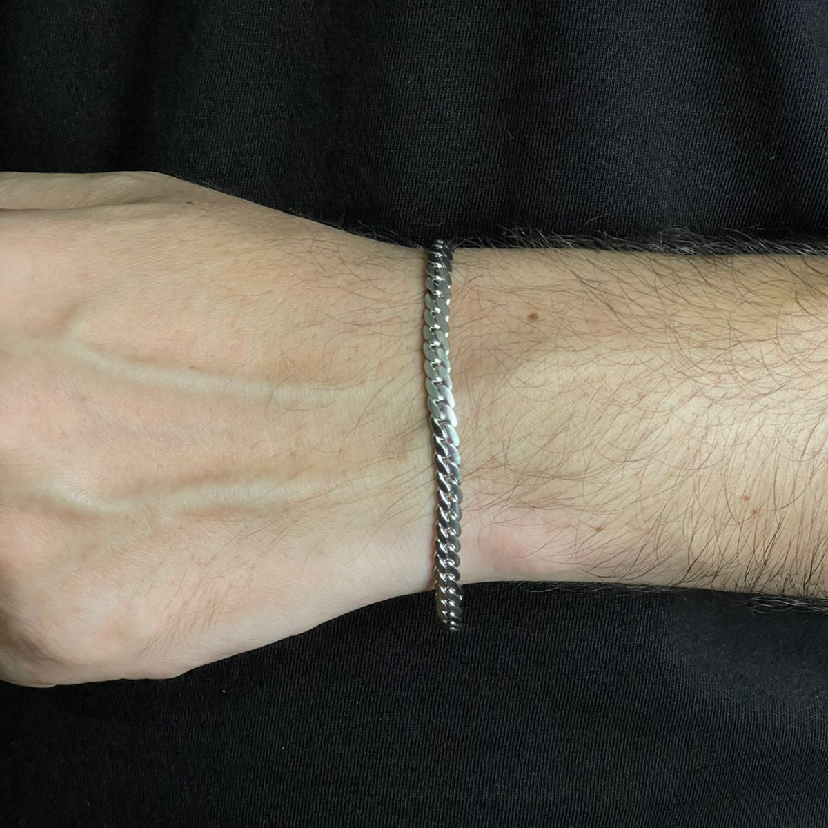 Silver steel neck chain bracelet set for men online in Pakistan