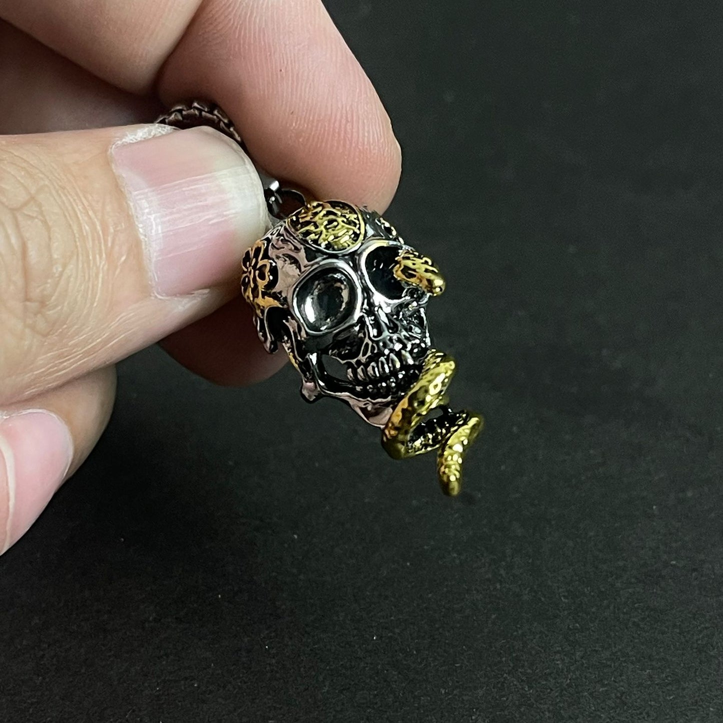 Skull and snake pendant necklace for men in Pakistan