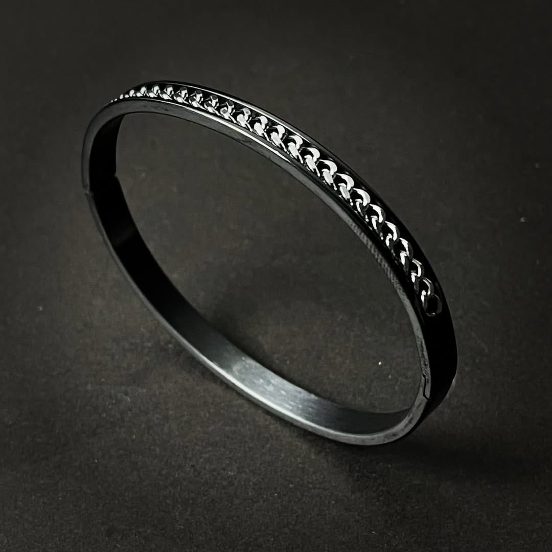Stainless Steel Black Cuff Bracelet For Men In Pakistan
