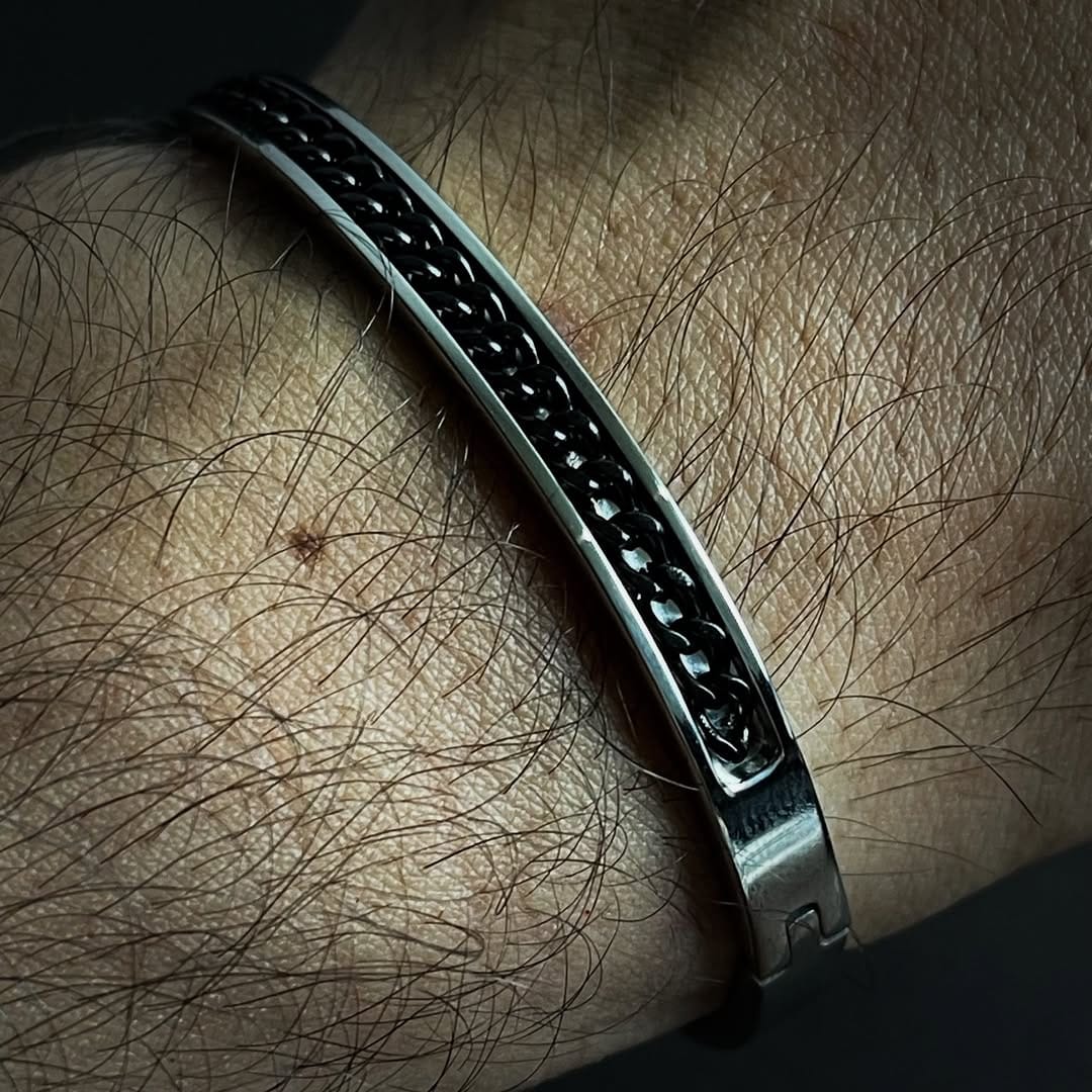 Stainless Steel Silver Cuff Bracelet For Men In Pakistan