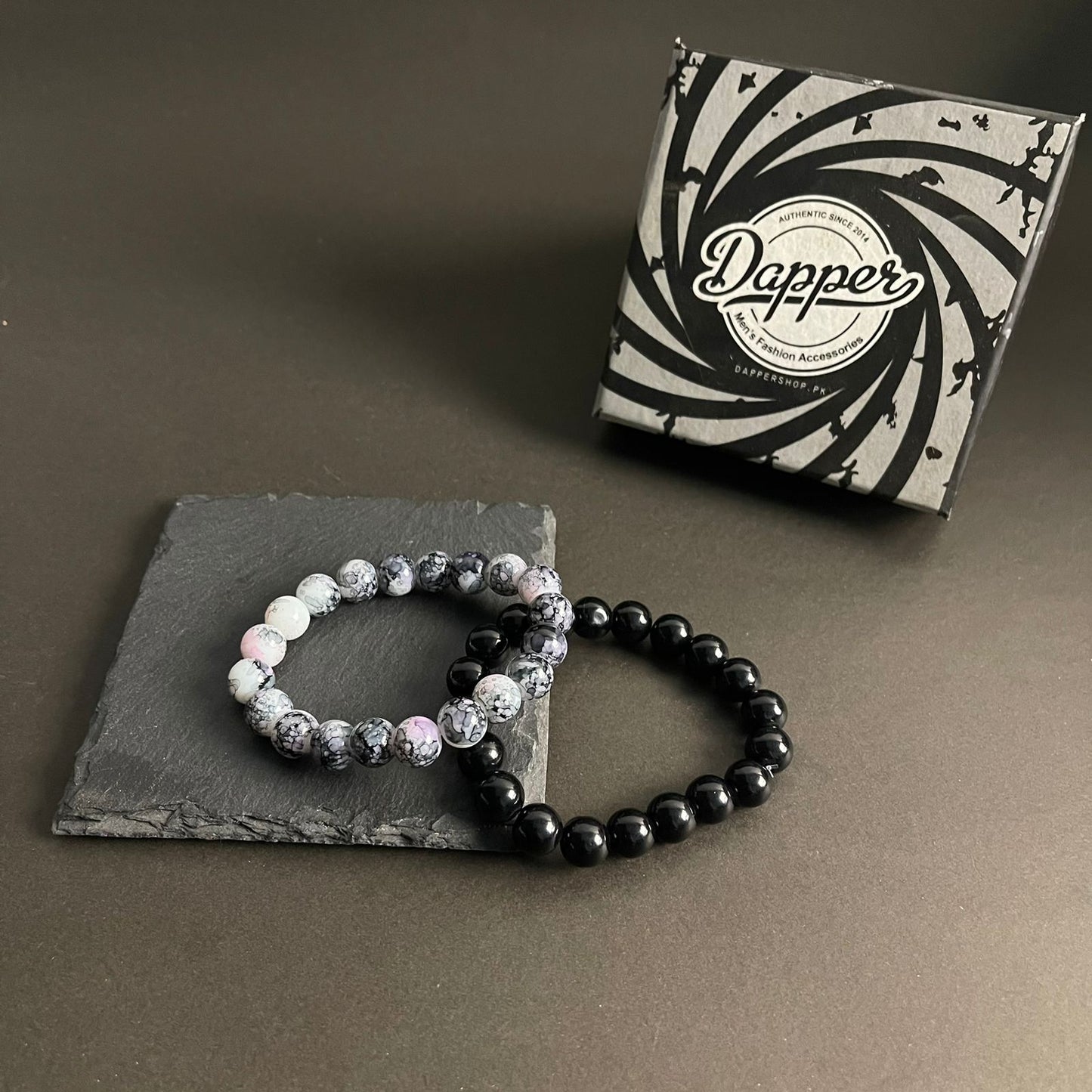 10mm Galaxy & Black Distance Bracelet