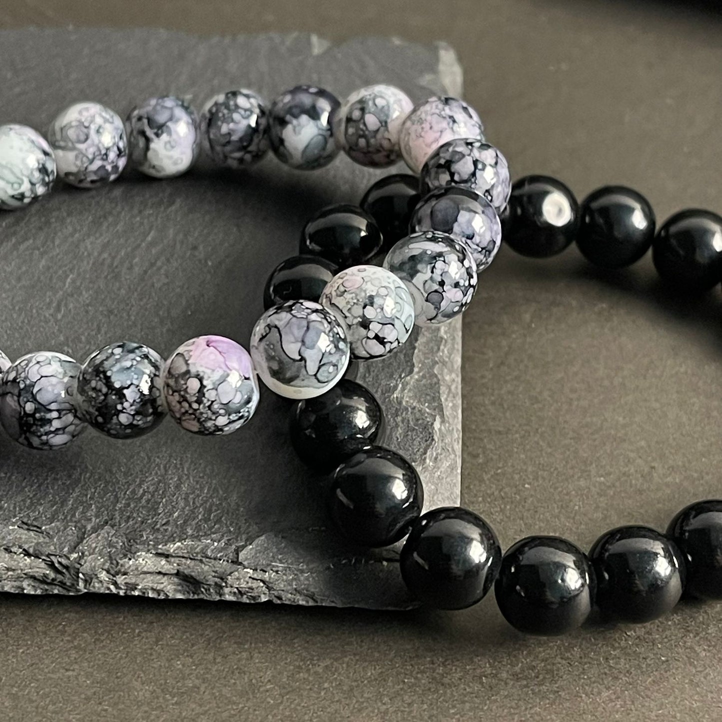 10mm Galaxy & Black Distance Bracelet