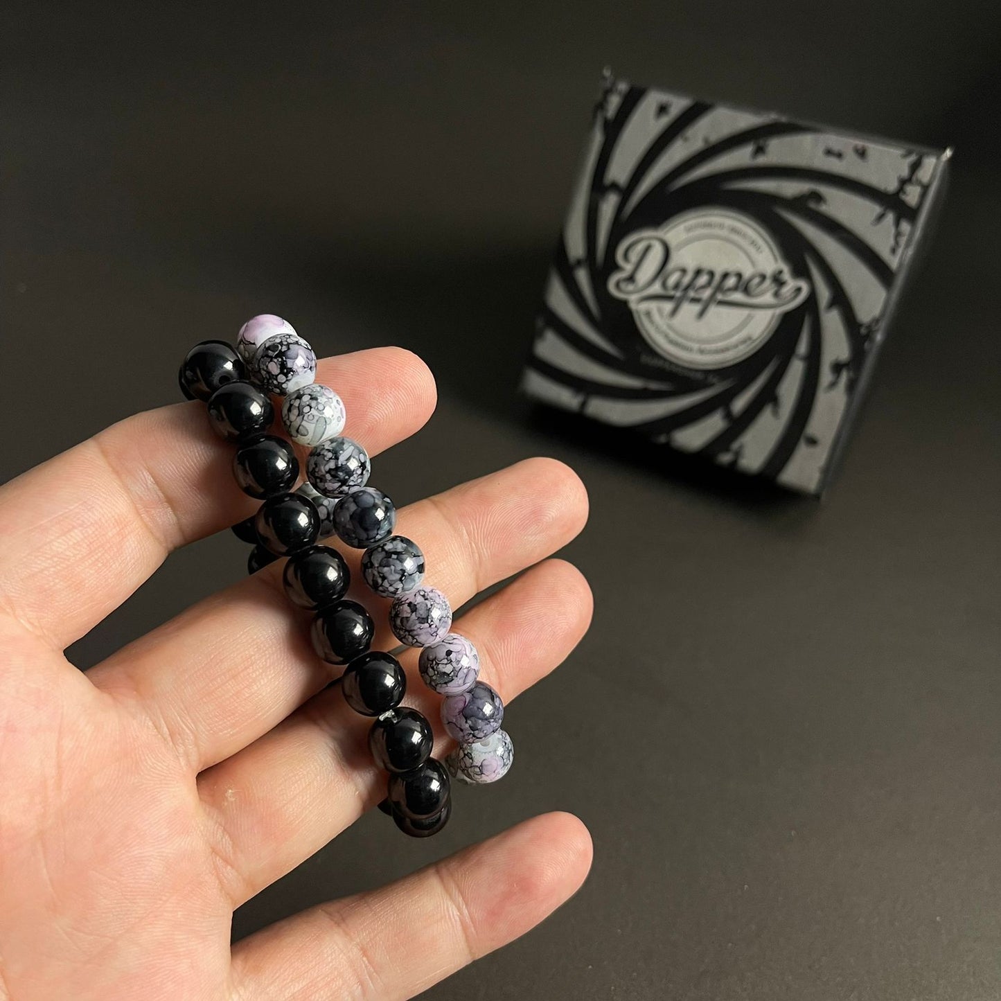10mm Galaxy & Black Distance Bracelet