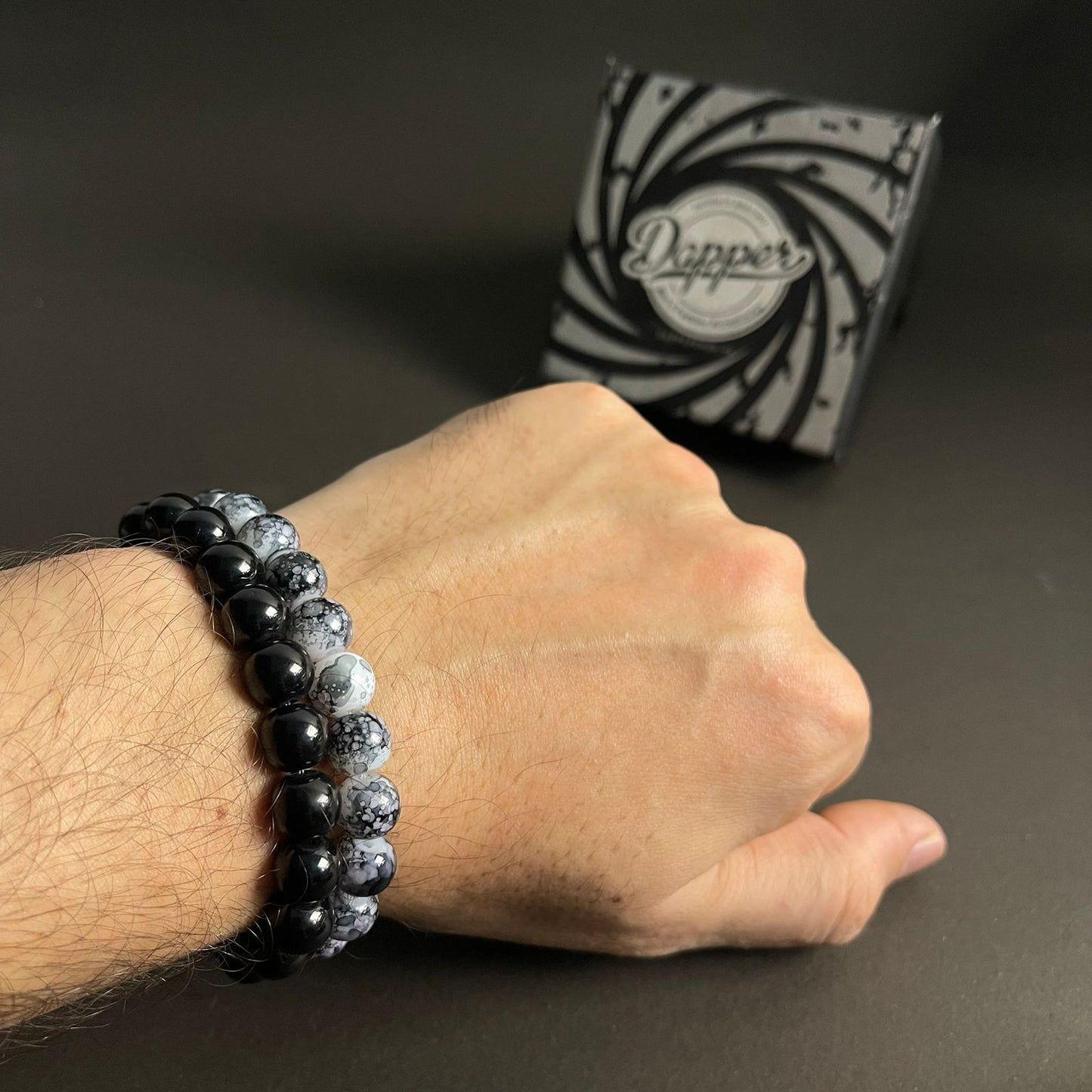 10mm Galaxy & Black Distance Bracelet