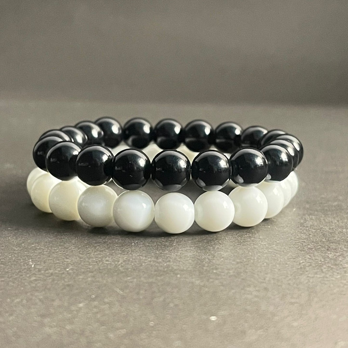 10mm White & Black Distance Bracelet