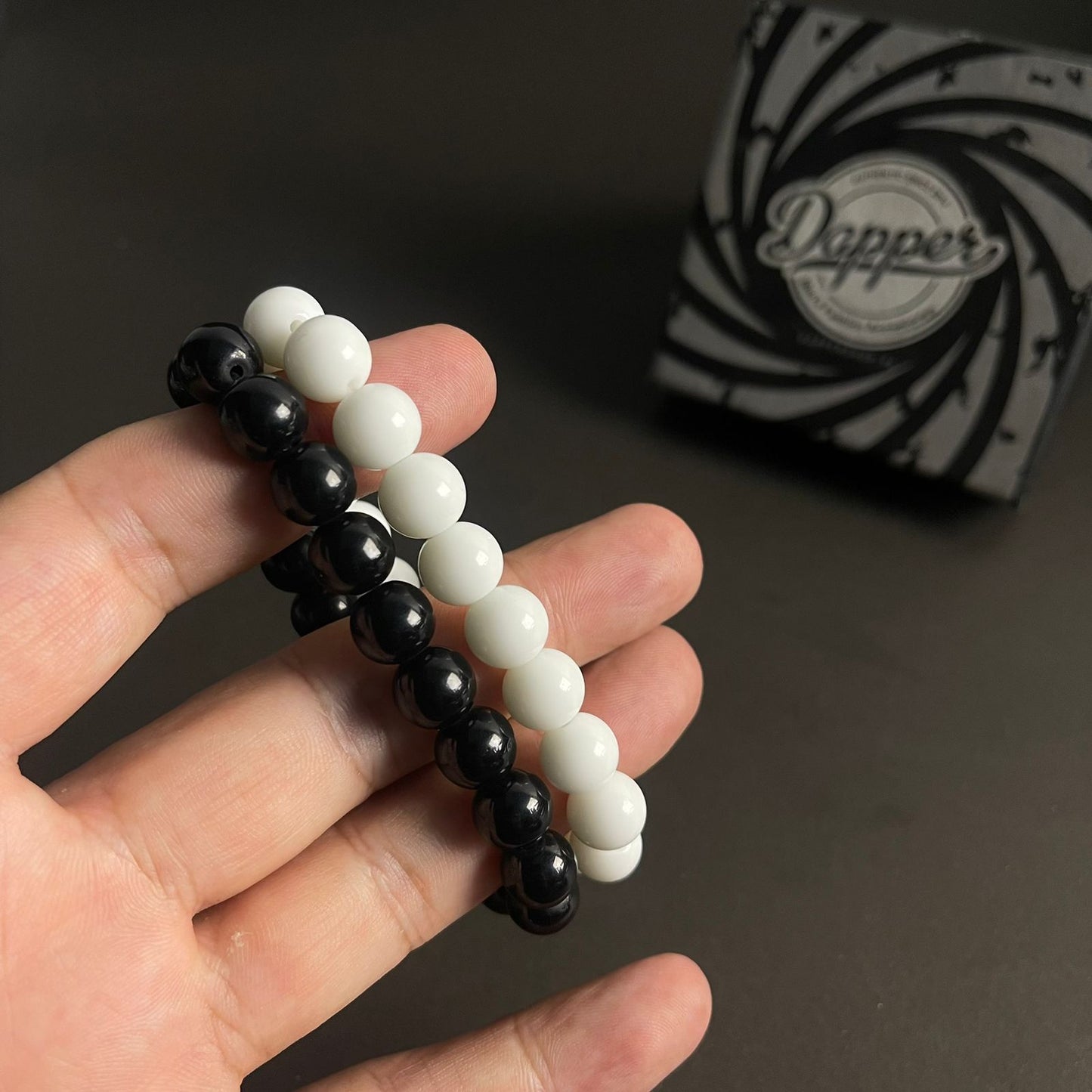 10mm White & Black Distance Bracelet
