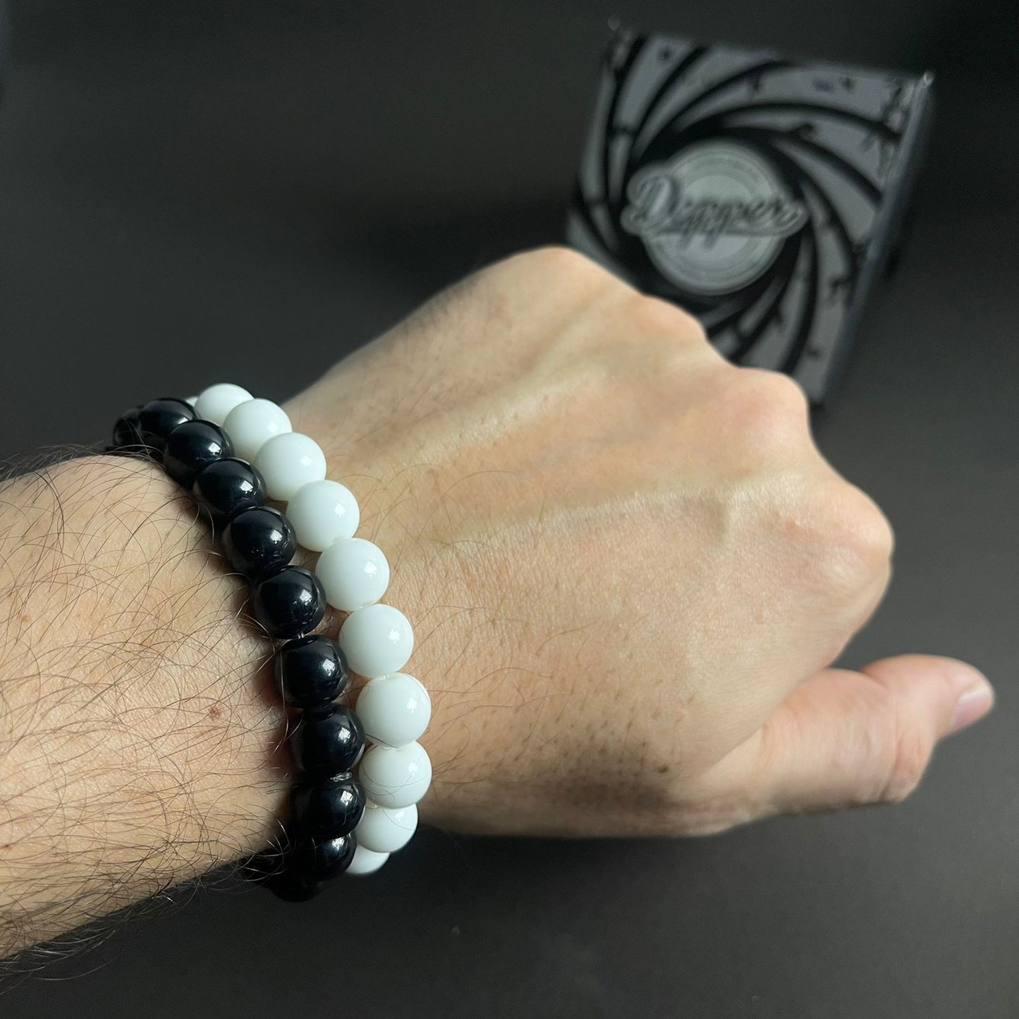 10mm White & Black Distance Bracelet
