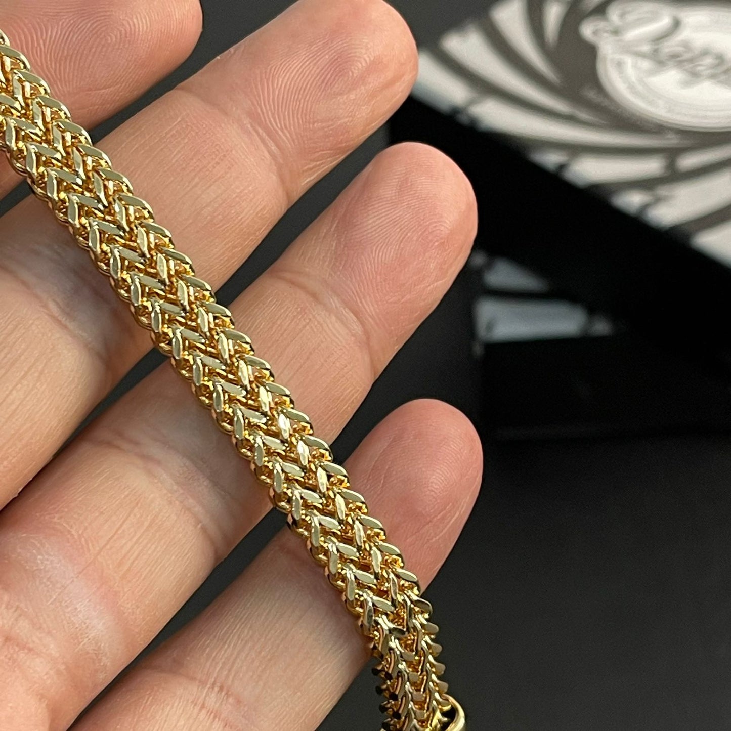 8mm Golden Foxtail Chain Bracelet for Men