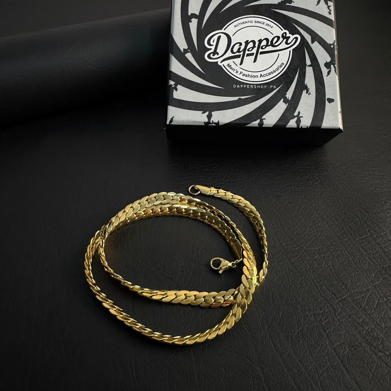 7mm Golden Italian Curb Link Neck Chain For Men