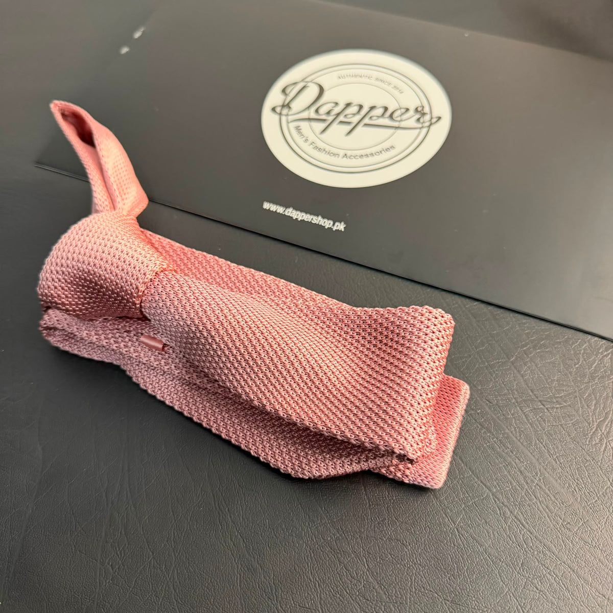 Premium Dusty Rose Pink Pointed Knitted Tie For Men (Mauve)