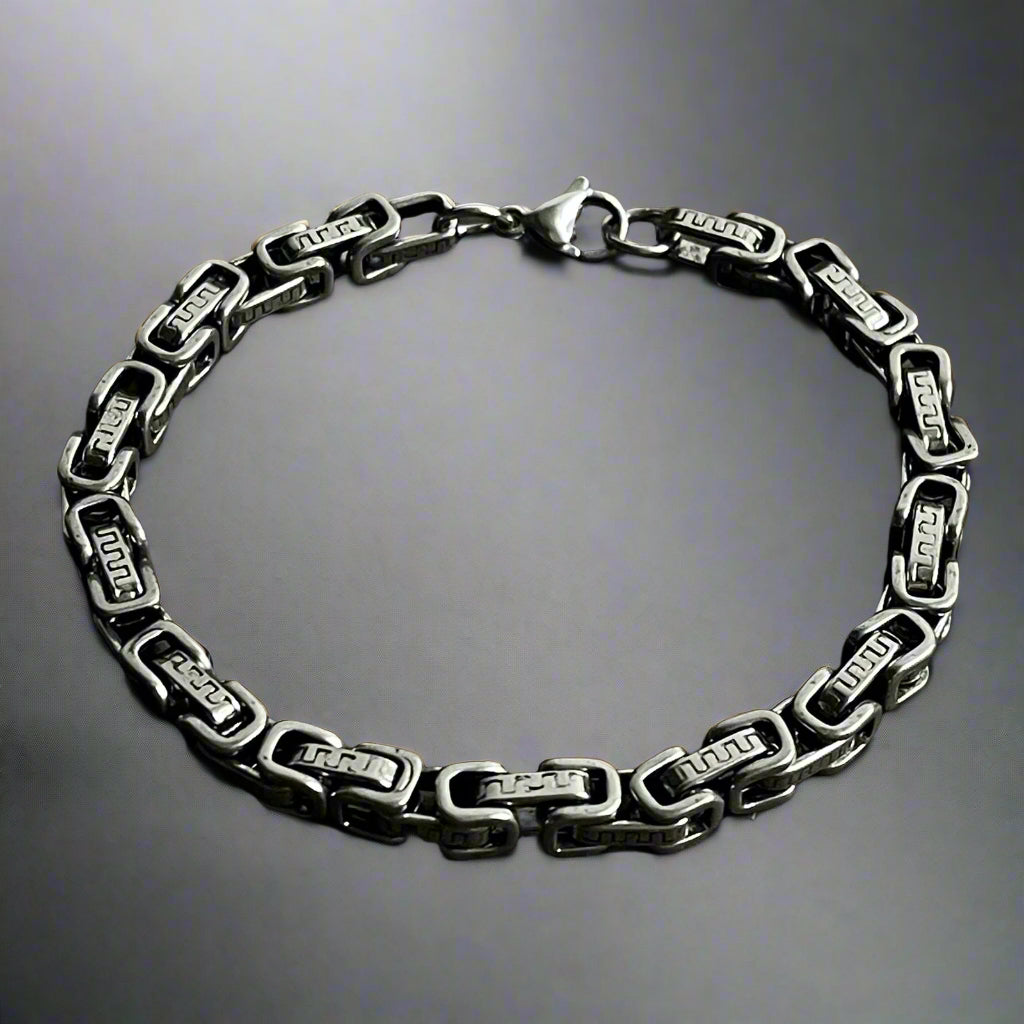 5mm Antique Silver Byzantine Bracelet For Men