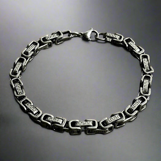5mm Antique Silver Byzantine Bracelet For Men