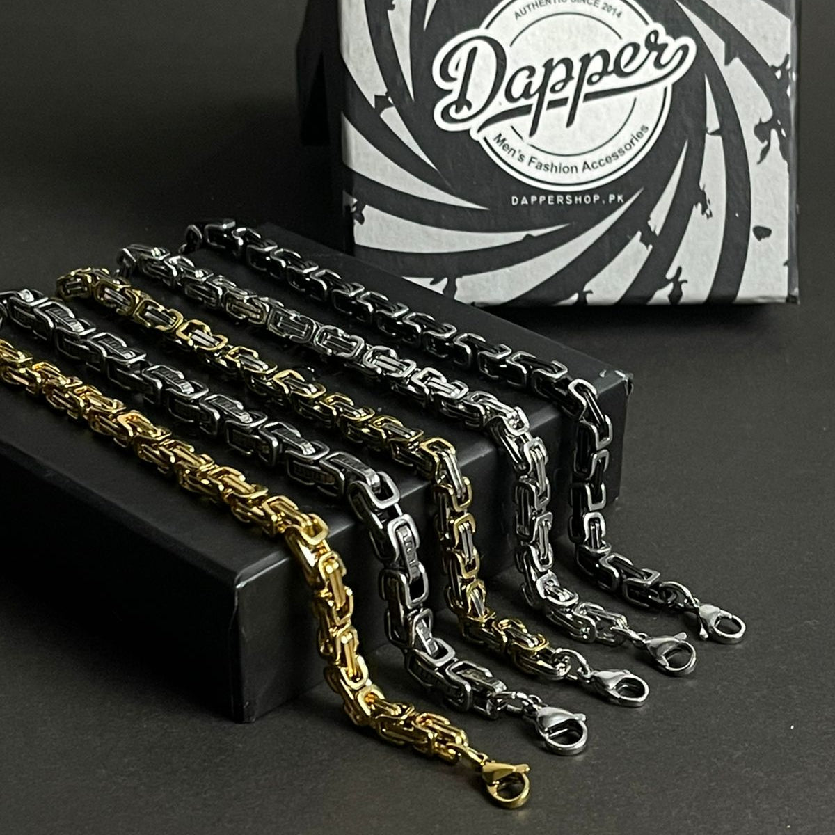 Stainless Steel Byzantine Bracelet For Men
