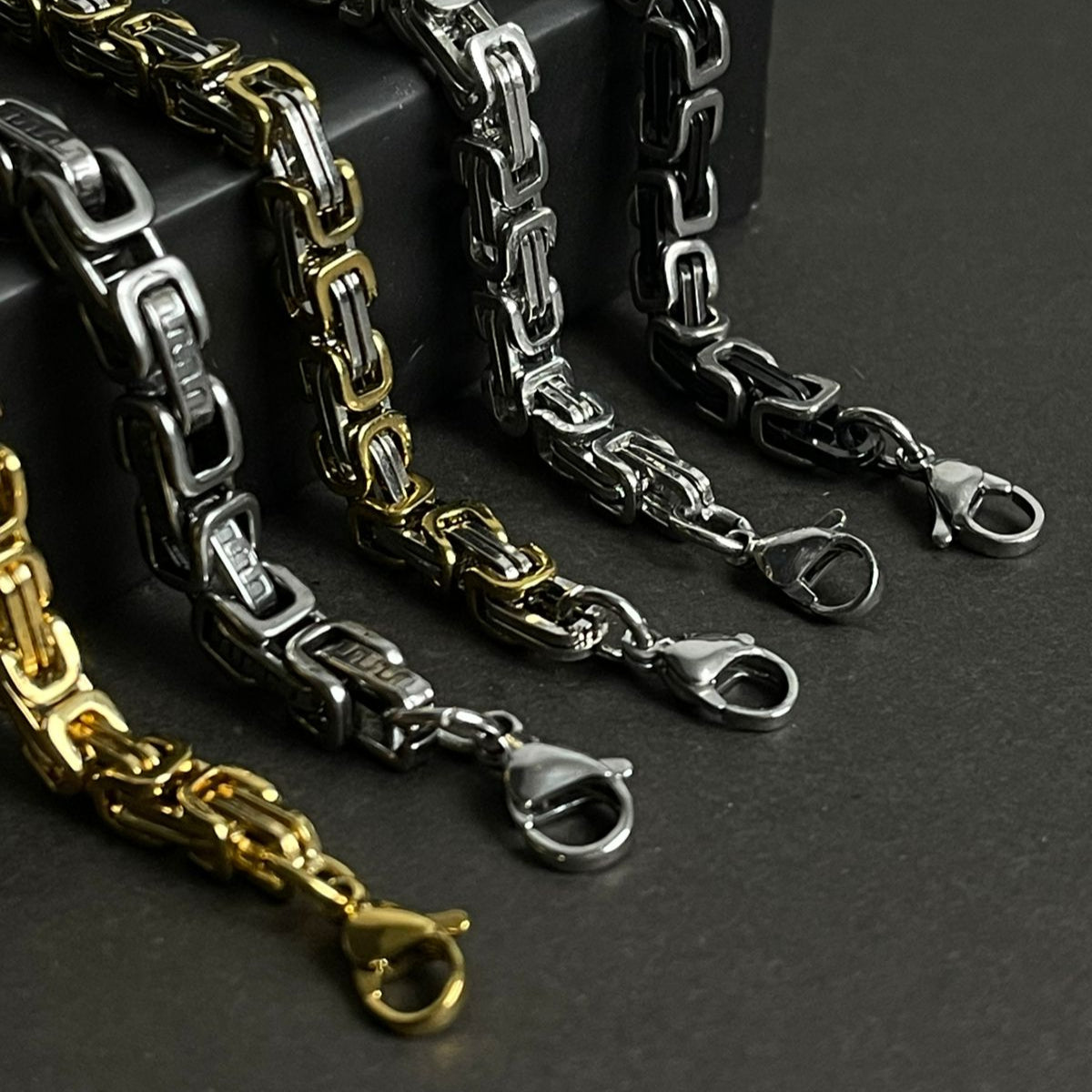 Stainless Steel Byzantine Bracelet For Men
