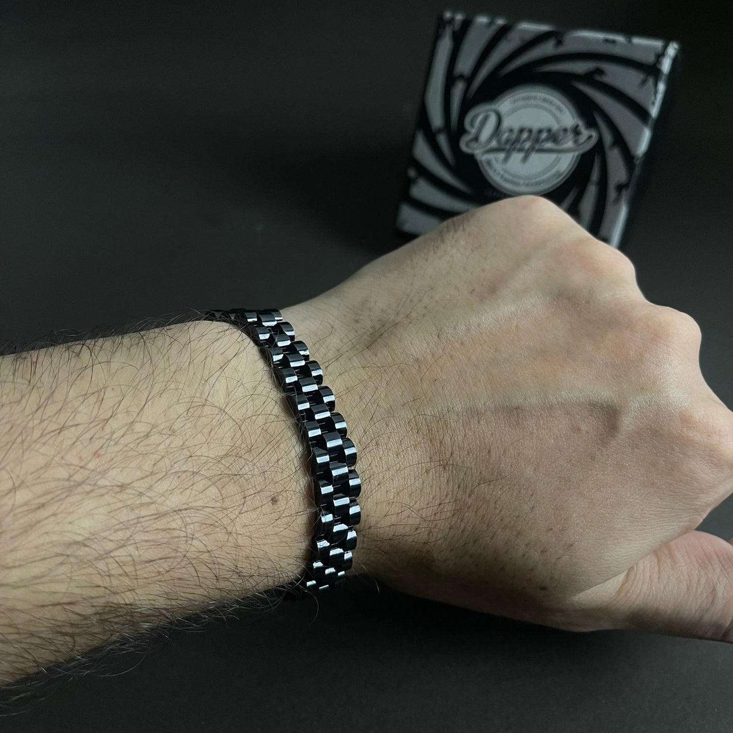 Black Sleek Jubilee Bracelet for Men