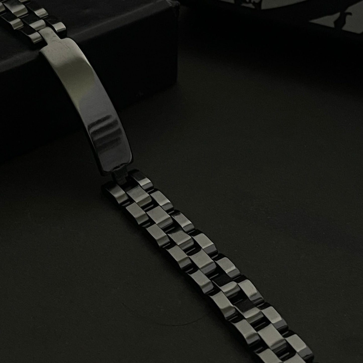 Black Stainless Steel Jubilee Bracelet for Men