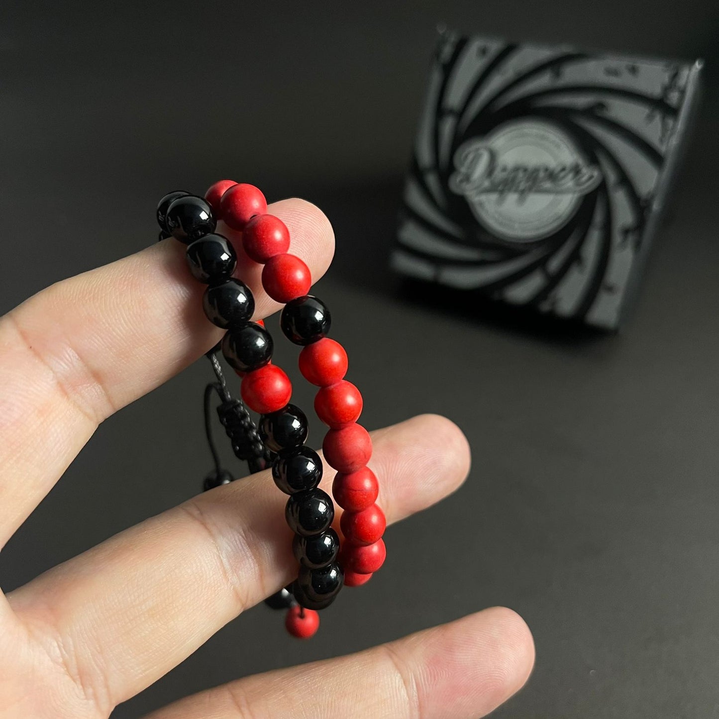 Red & Black Agate Energy Stone Rope Bracelets