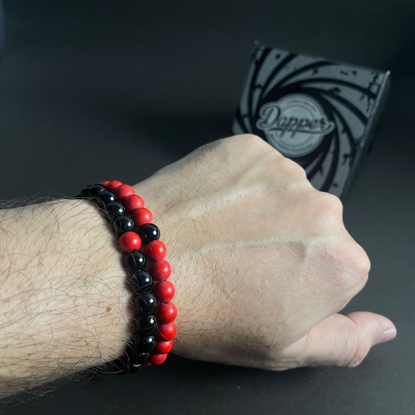 Red & Black Agate Energy Stone Rope Bracelets