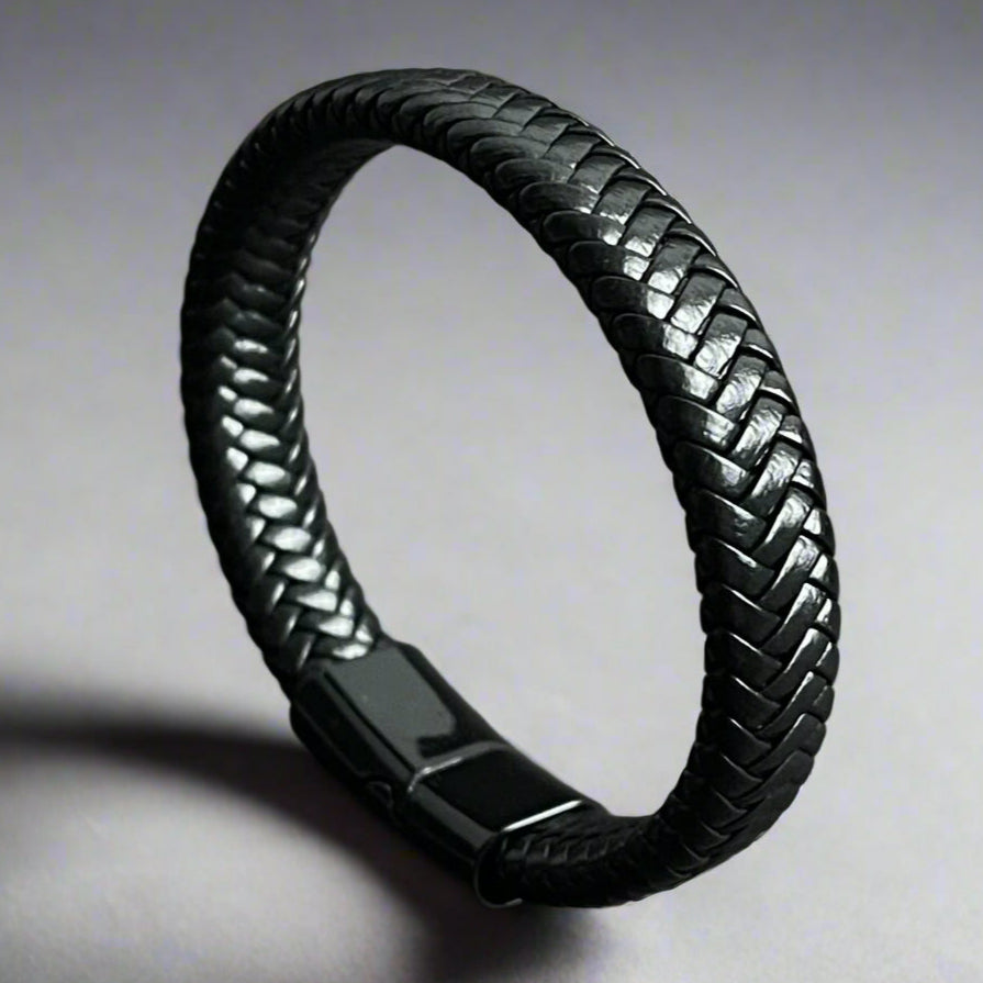 black pure leather bracelet for men Pakistan