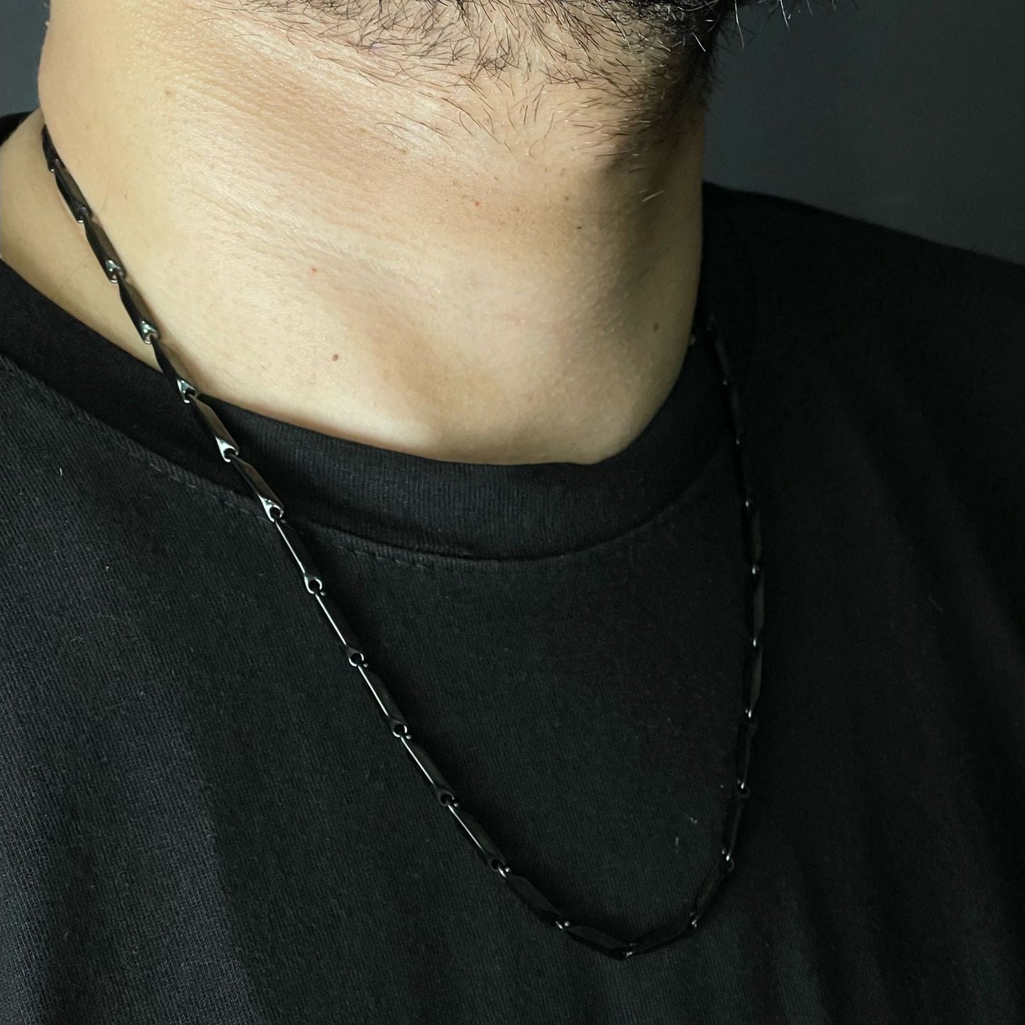 black steel neck chain and bracelet set for men online in Pakistan