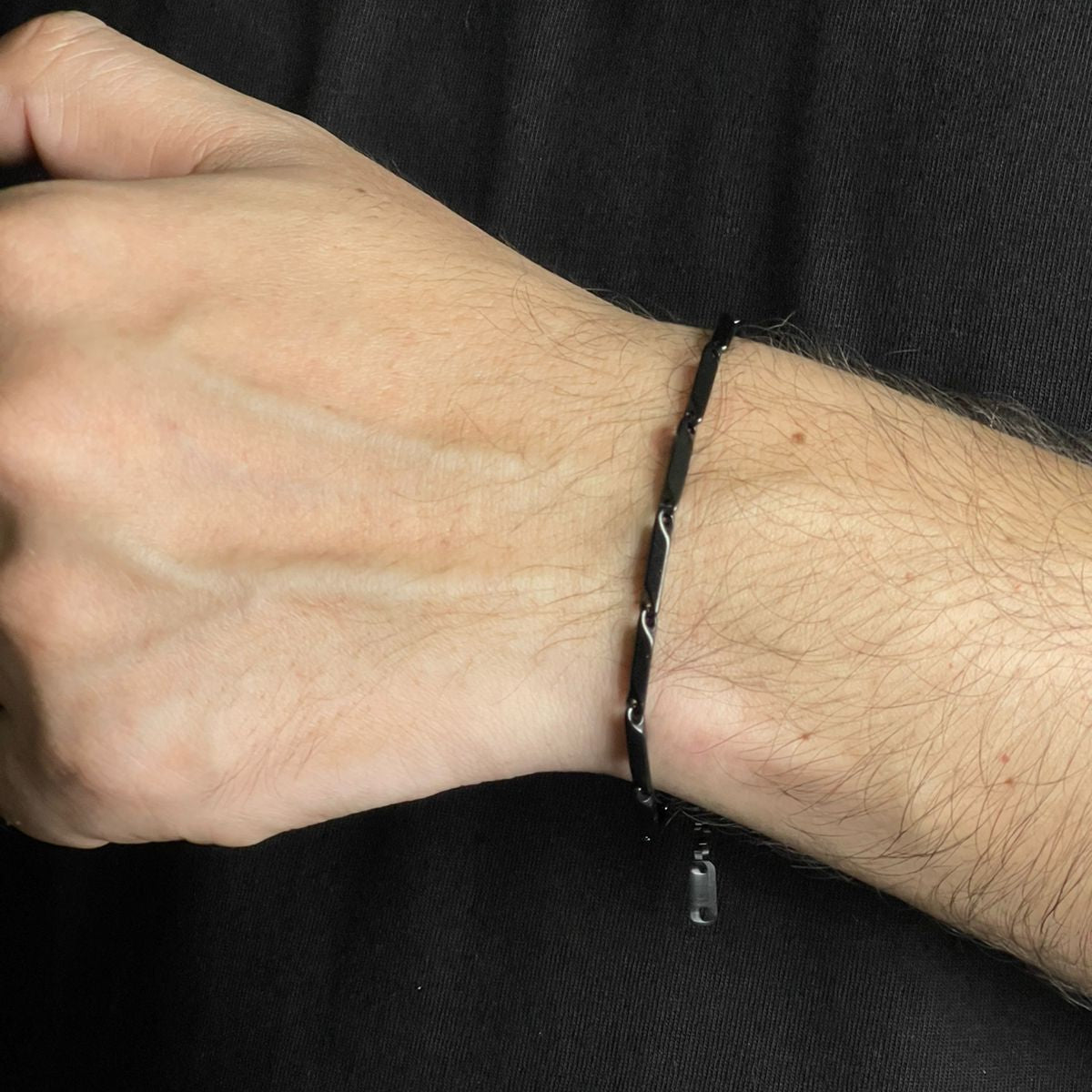 black steel neck chain and bracelet set for men online in Pakistan