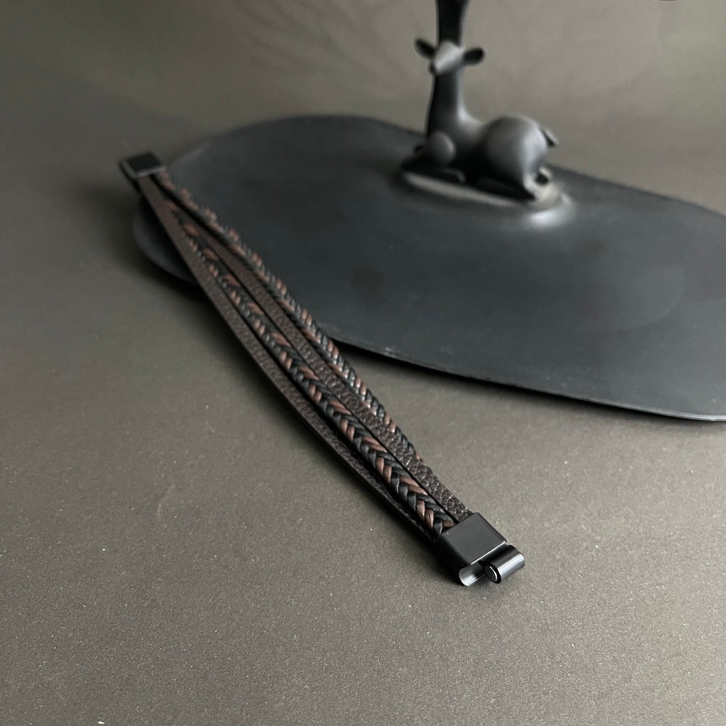 brown layered leather bracelet for men online in Pakistan