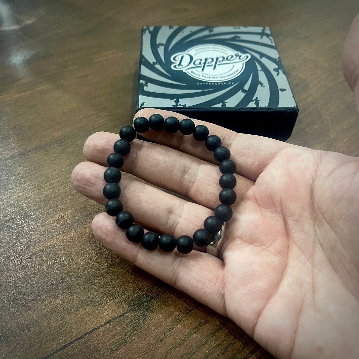 matt black beads bracelet for men women in pakistan