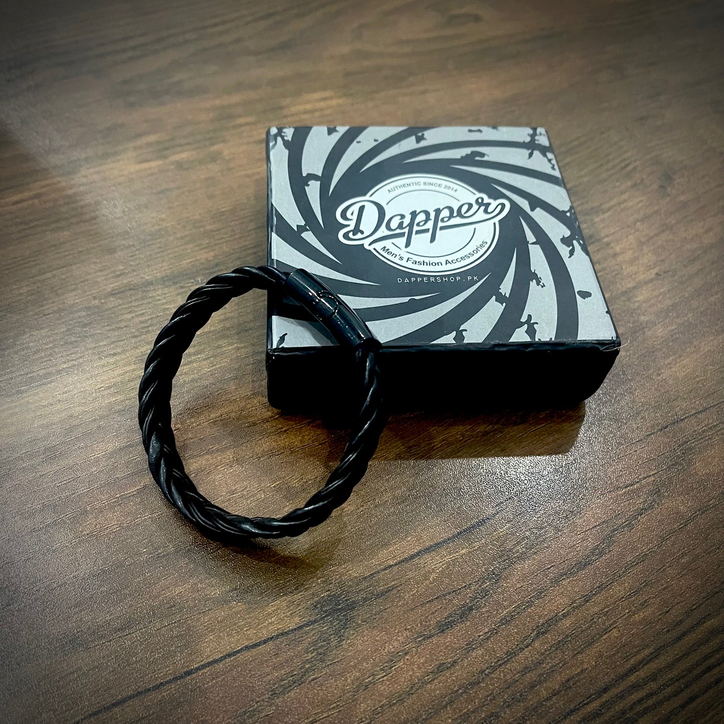 buy black braided leather bracelet for men pakistan