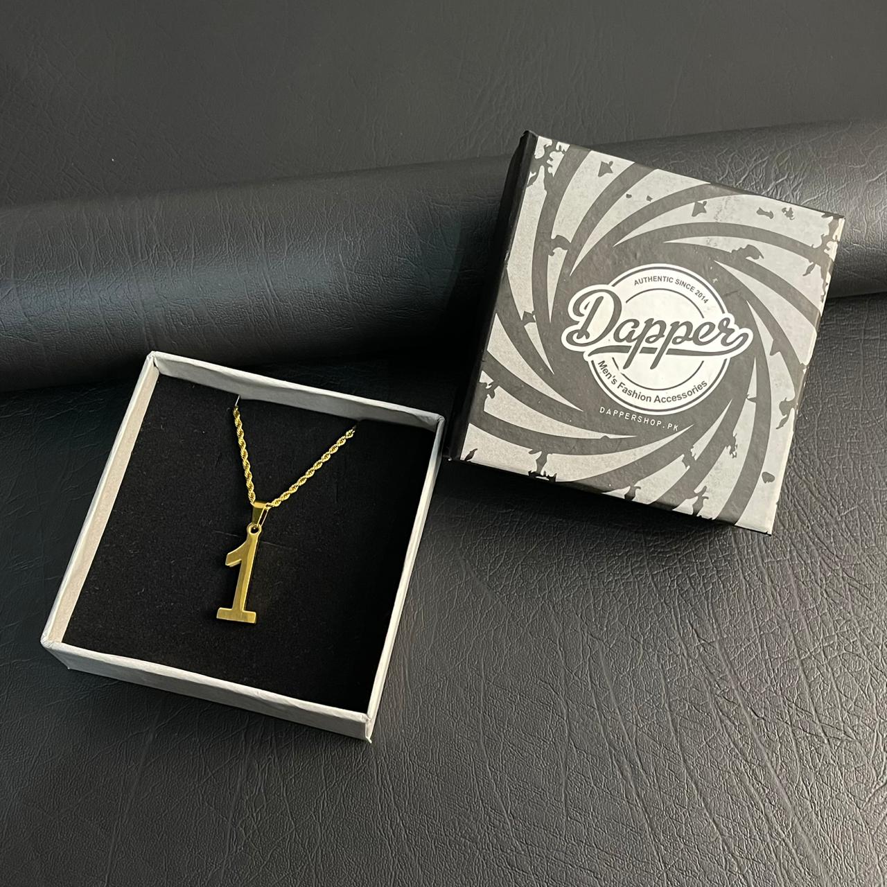 number one pendant necklace for men online in Pakistan