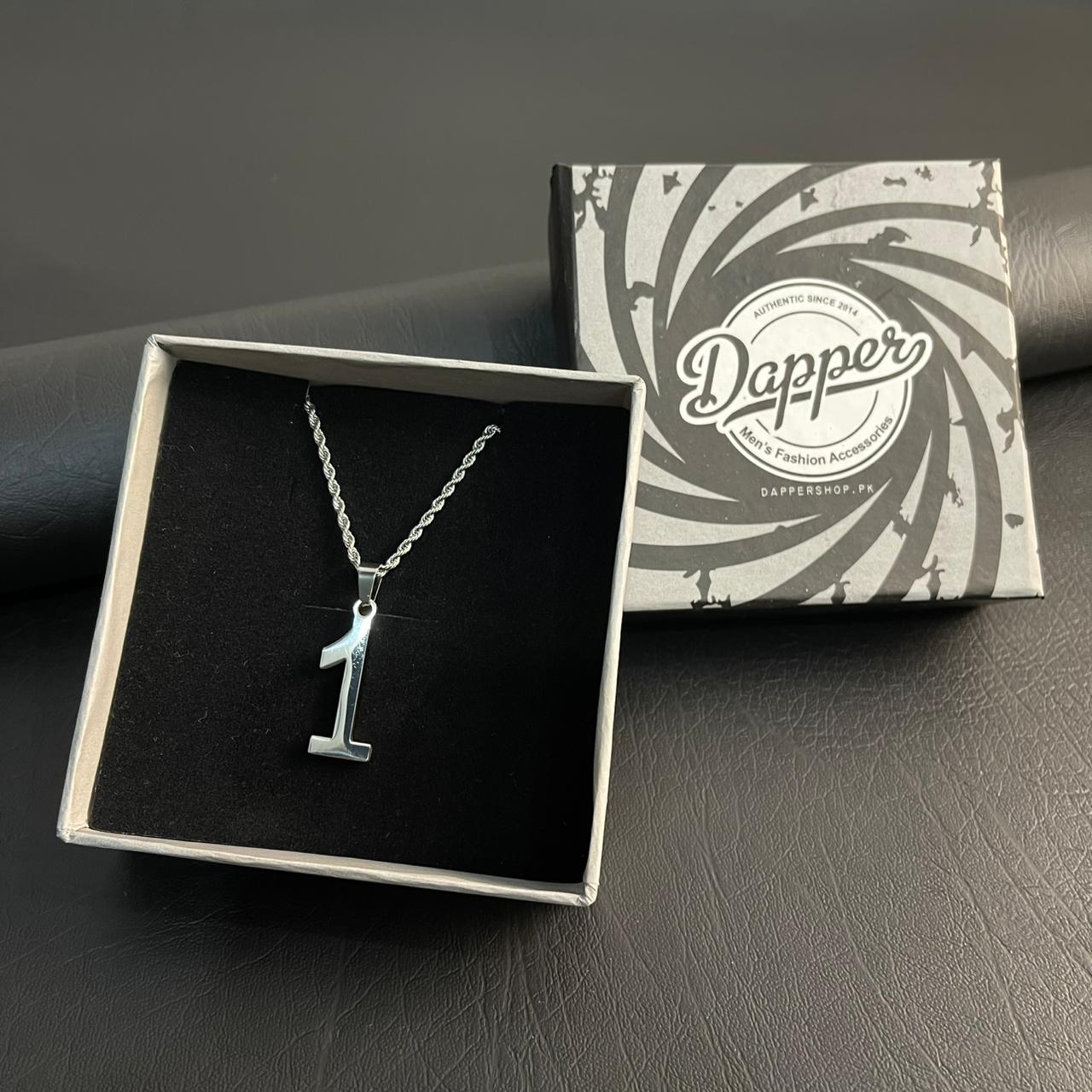 number one pendant necklace for men online in Pakistan