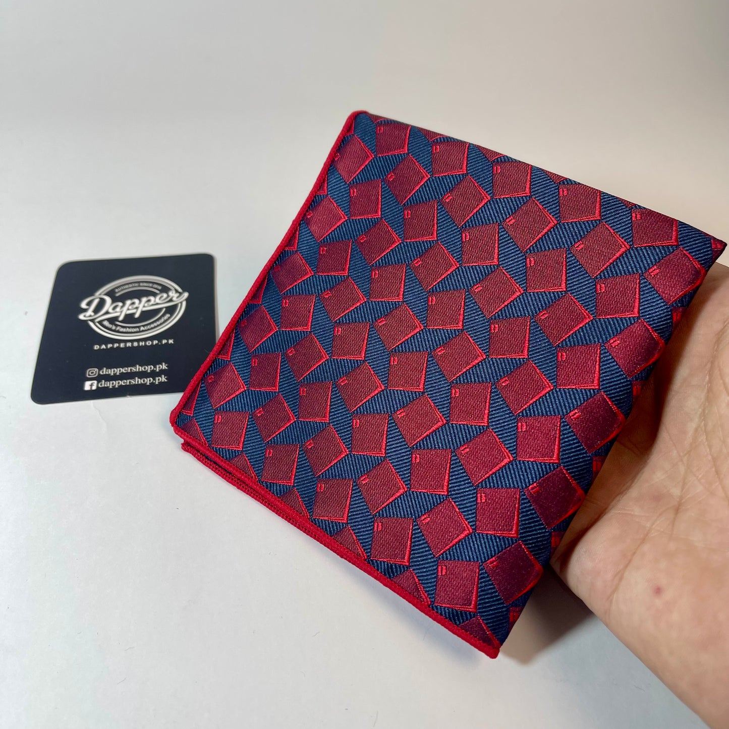 red and navy blue pocket square for men online in pakistan