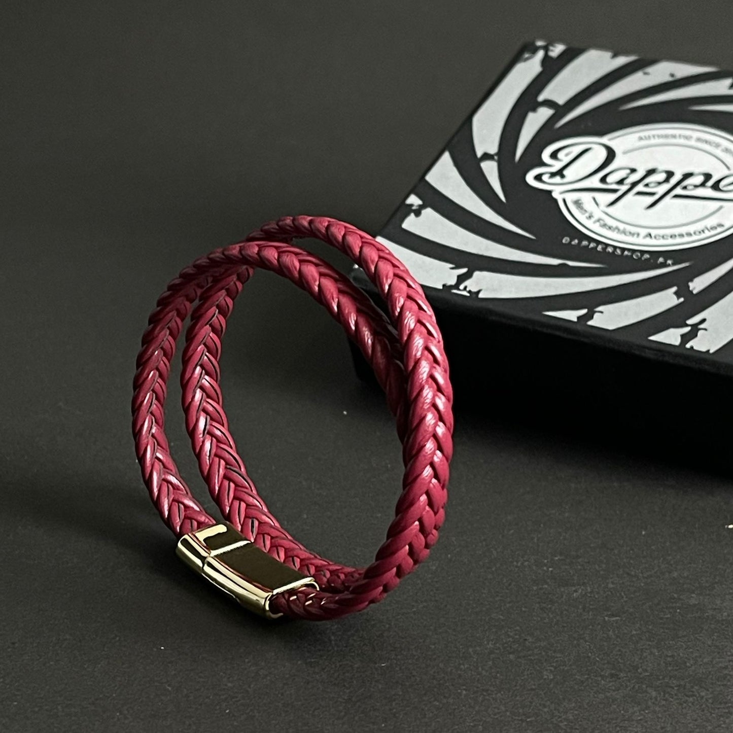 red genuine leather bracelet for men Pakistan