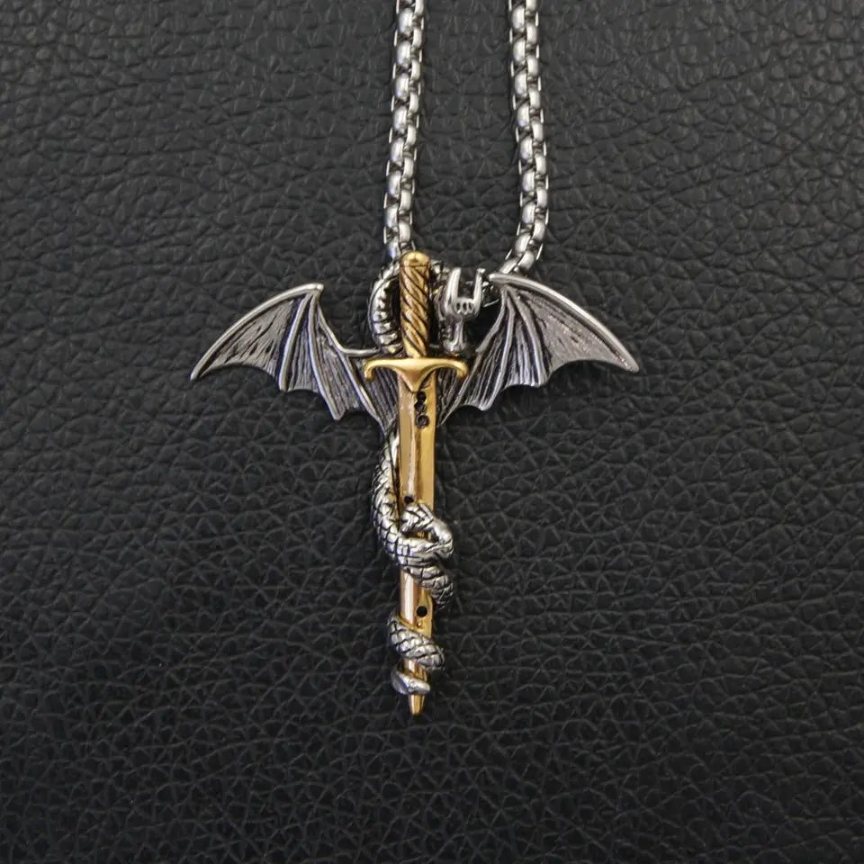 skull sword oendant necklace for men in pakistan