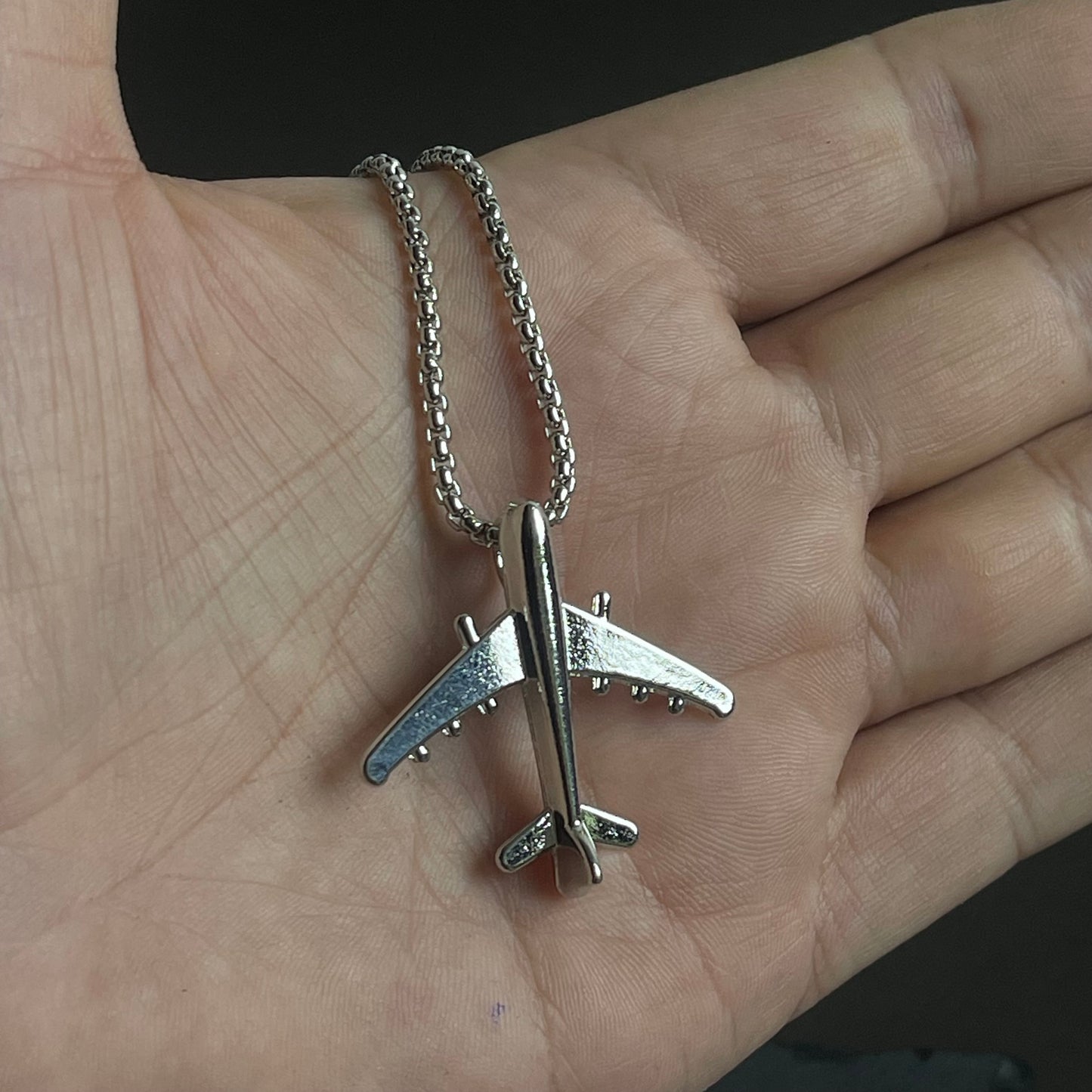 silver Aeroplan pendant necklace for men in Pakistan