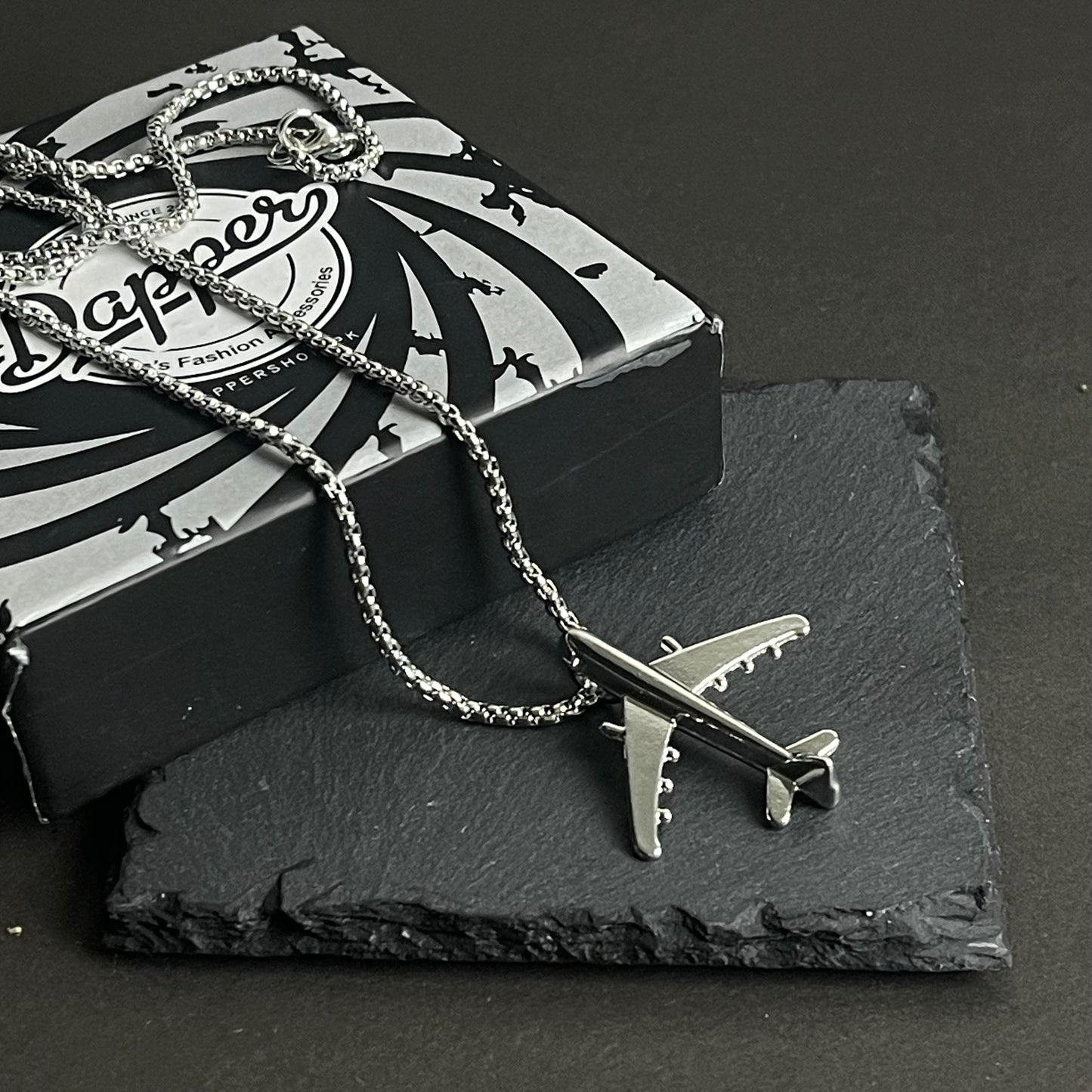 silver Aeroplan pendant necklace for men in Pakistan